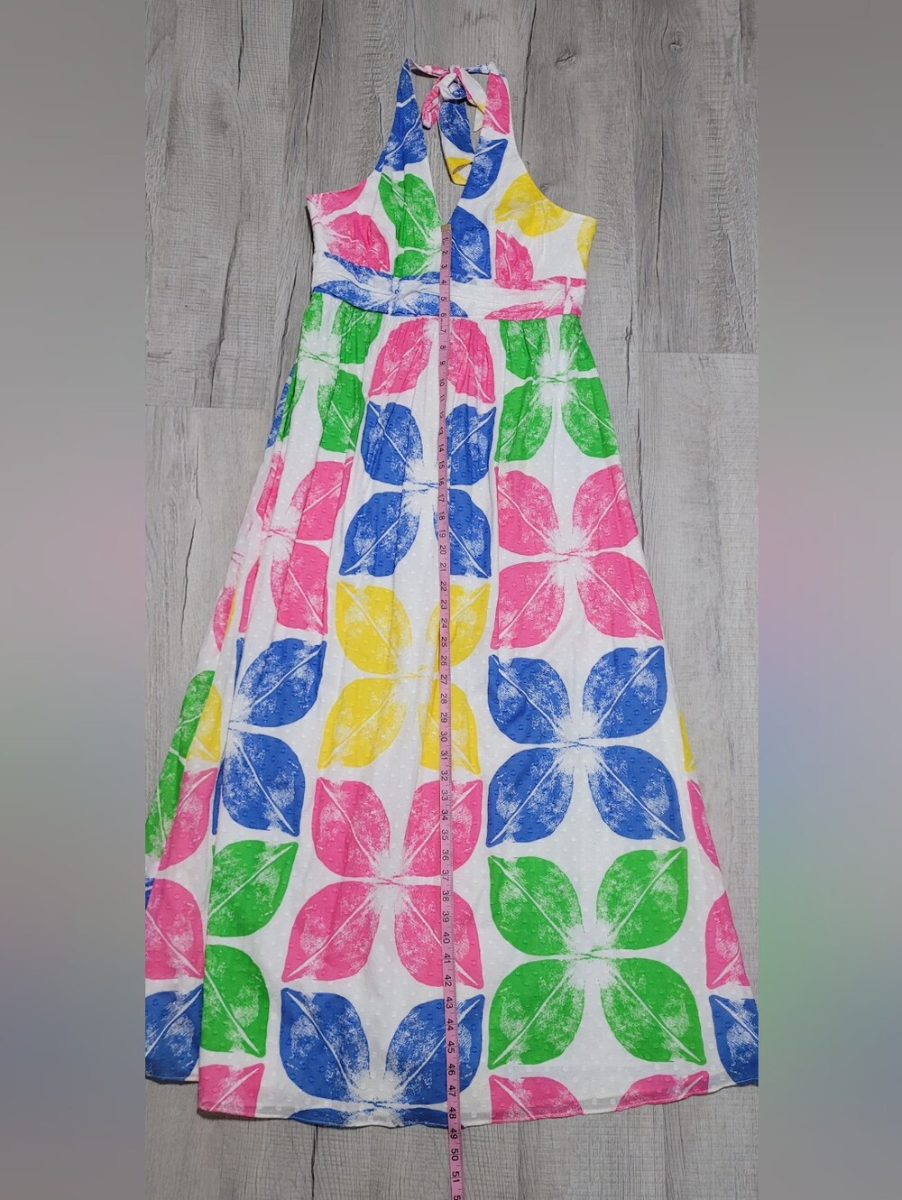 Lilly Pulitzer White Painters Block Maxine Halter Maxi Dress Size 14 - Picture 10 of 13